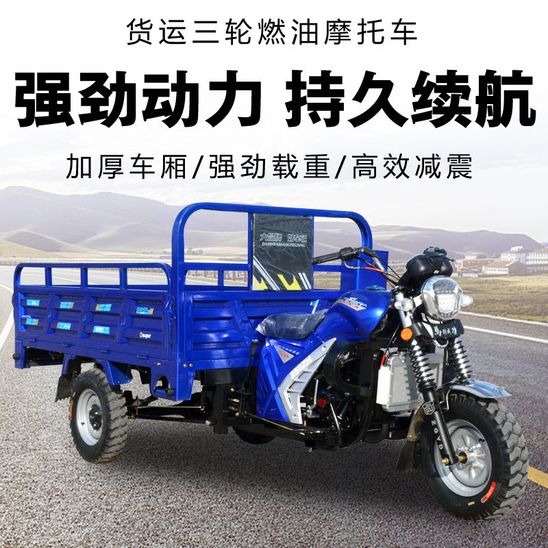 全新强劲动力燃油三轮摩托车水冷农家用货运成人载重王汽油三轮车图2
